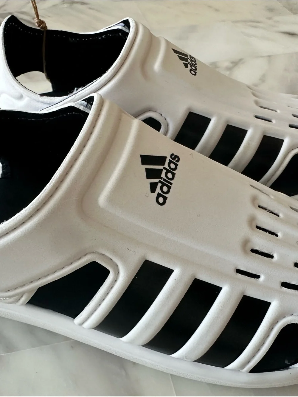 adidas Kids White and Black Water Sandals